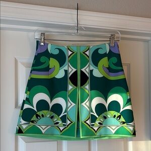 Zara Green Mini A-line Skirt for Casual Wear